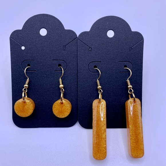 Set of 2 Gold Earrings- HANDMADE - Picture 3 of 3